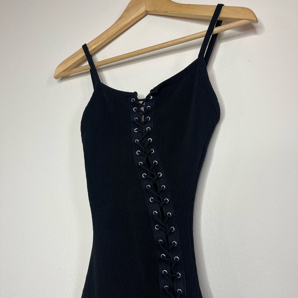 Black Lace-Up Piece